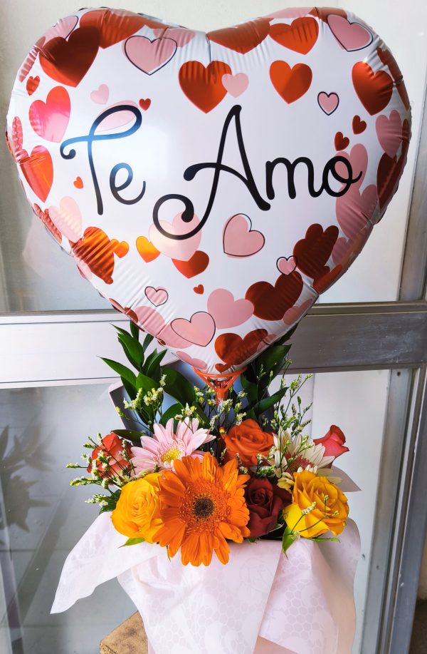 Box Floral con Globo