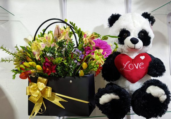 Cartera Floral XL con Peluche
